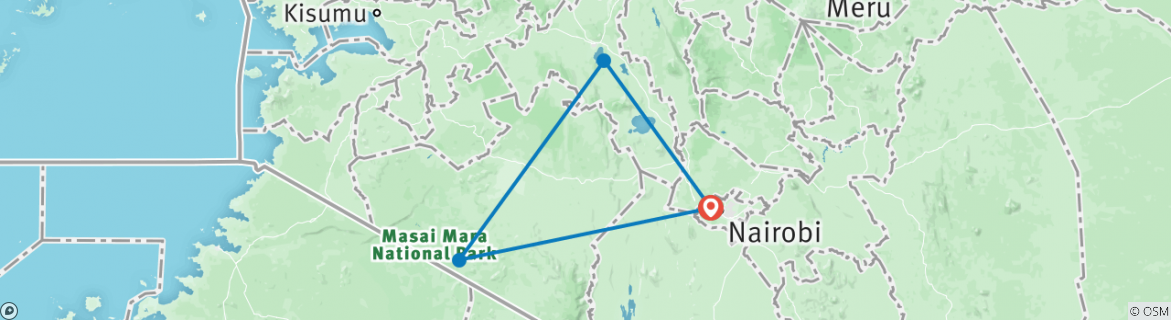 Karte mit der Reiseroute