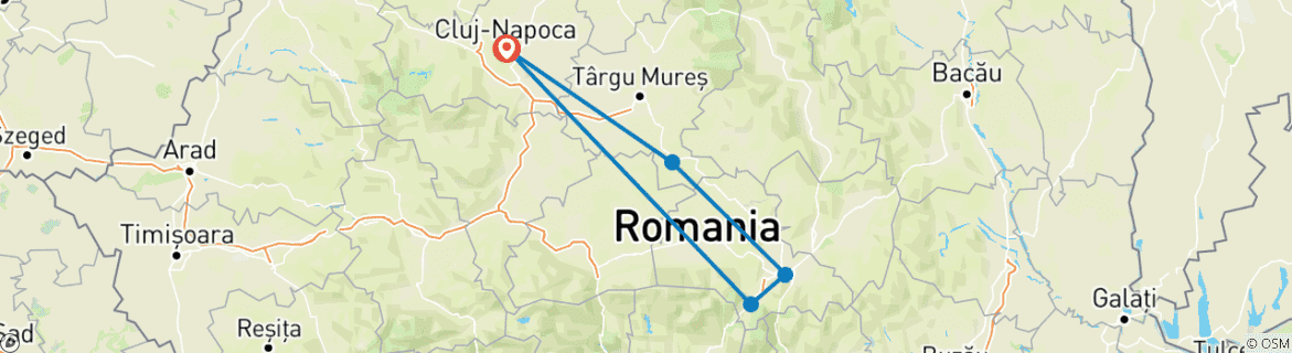 Karte mit der Reiseroute