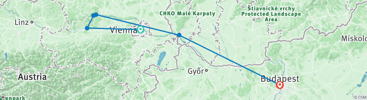 Karte mit der Reiseroute