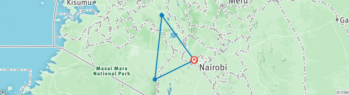 Image d'une carte montrant l'itinéraire du circuit