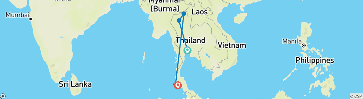 Image d'une carte montrant l'itinéraire du circuit