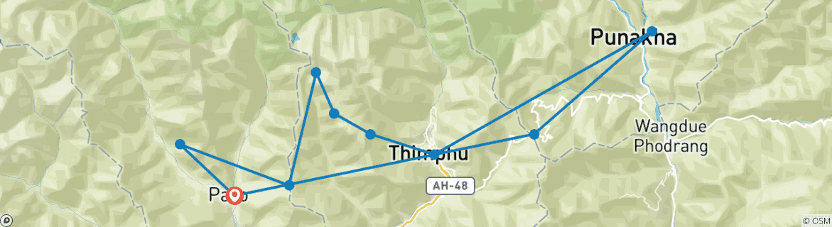 Image d'une carte montrant l'itinéraire du circuit