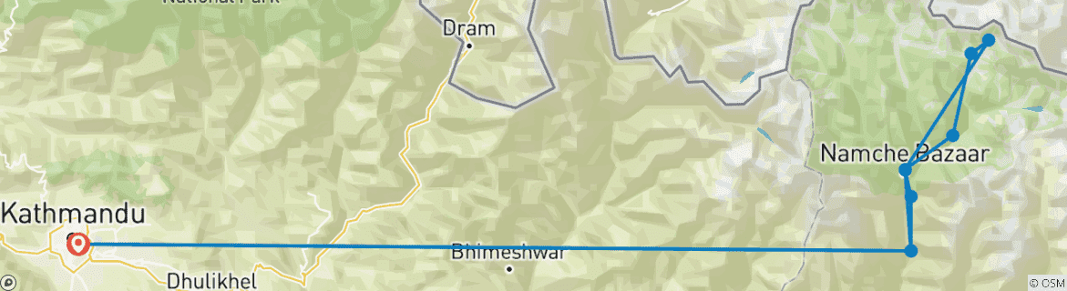 Karte mit der Reiseroute