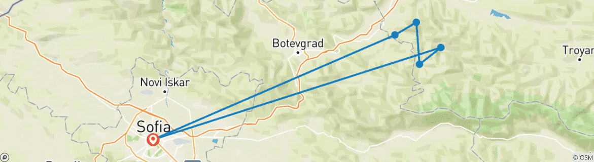 Image d'une carte montrant l'itinéraire du circuit