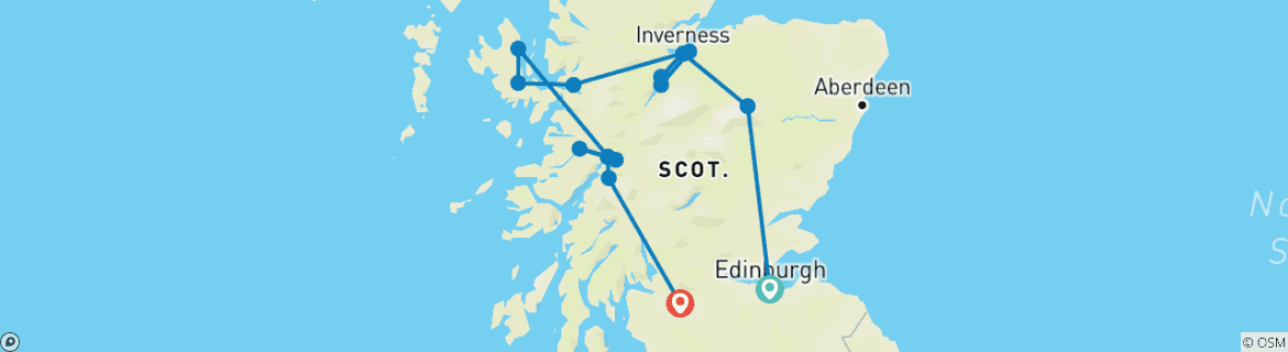 Image d'une carte montrant l'itinéraire du circuit