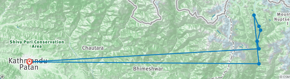 Karte mit der Reiseroute