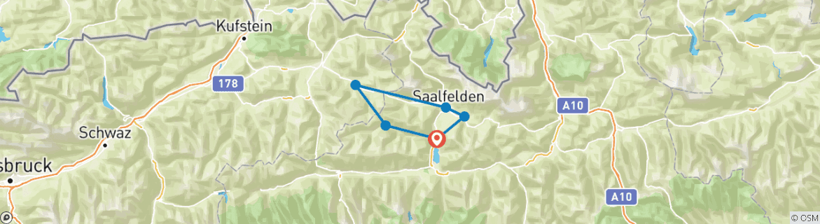 Karte mit der Reiseroute