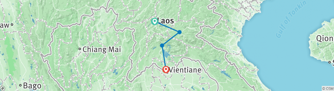 Karte mit der Reiseroute