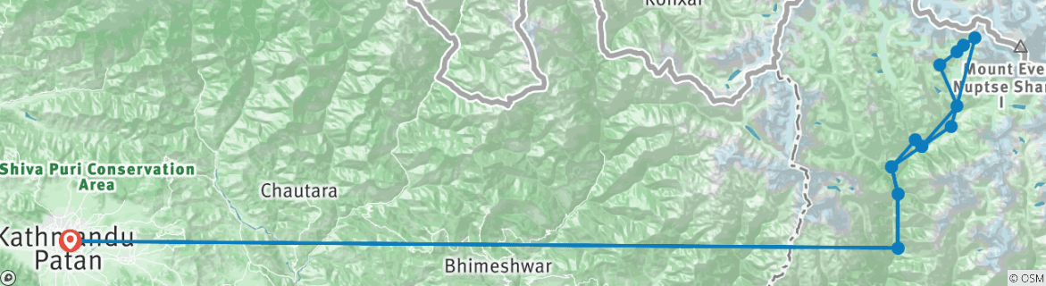 Karte mit der Reiseroute