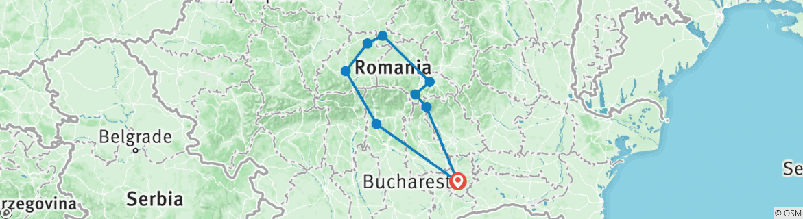 Karte mit der Reiseroute
