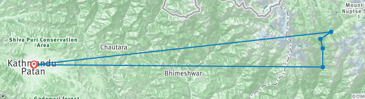 Karte mit der Reiseroute