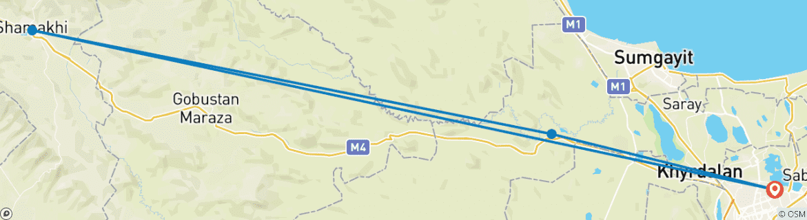 Image d'une carte montrant l'itinéraire du circuit