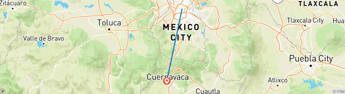 Foto van een kaart met de route van de rondreis