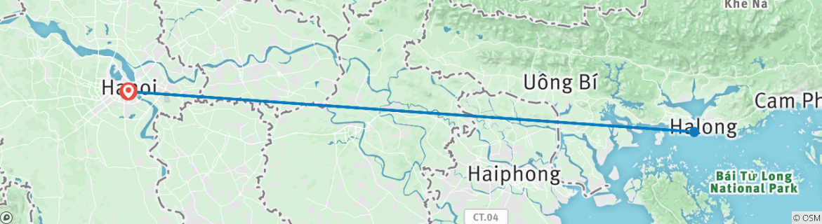 Karte mit der Reiseroute