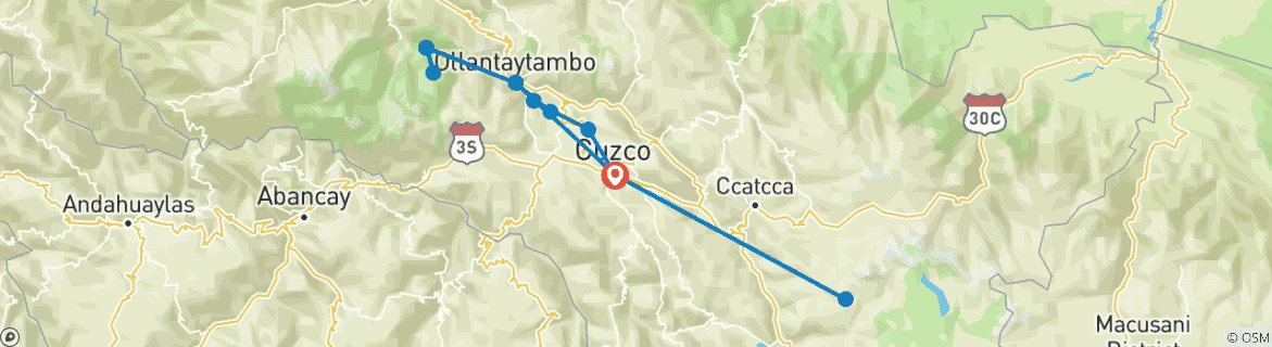 Karte mit der Reiseroute