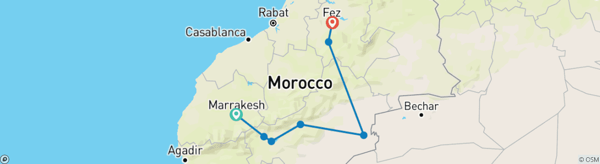 Imagen de un mapa que muestra la ruta del circuito