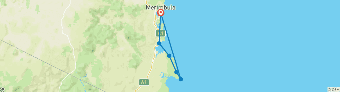 Karte mit der Reiseroute