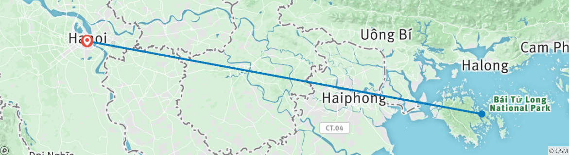 Karte mit der Reiseroute