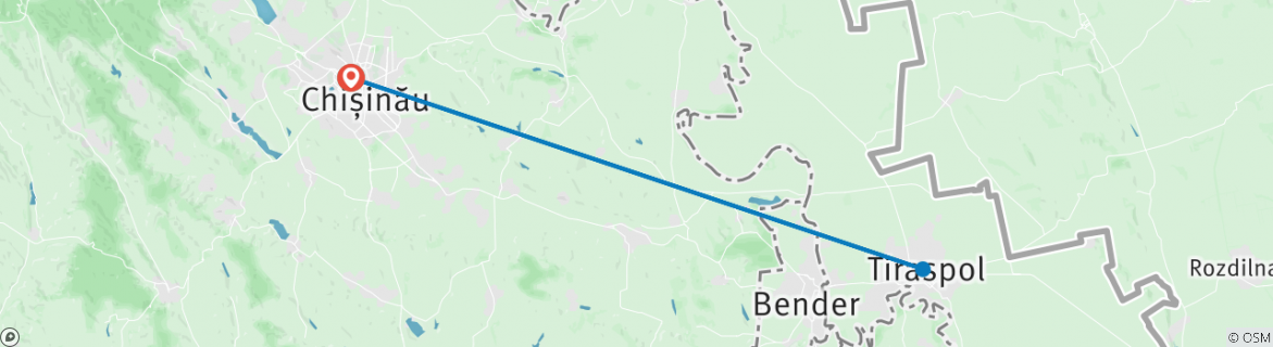 Karte mit der Reiseroute