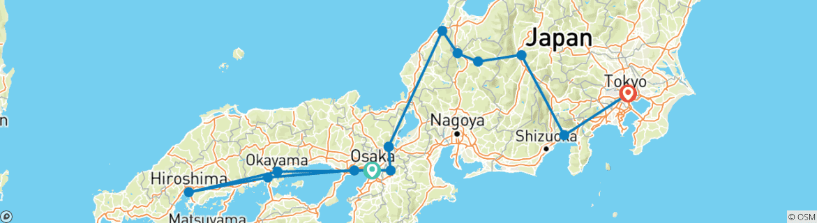 Image d'une carte montrant l'itinéraire du circuit