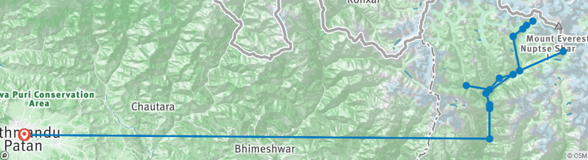 Karte mit der Reiseroute