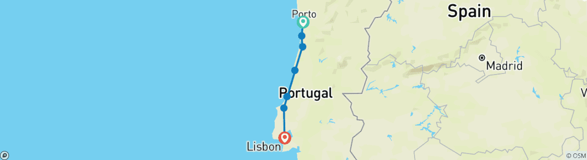 Image d'une carte montrant l'itinéraire du circuit