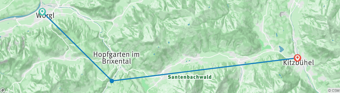 Karte mit der Reiseroute