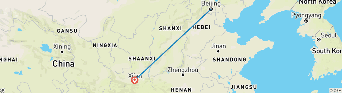 Image d'une carte montrant l'itinéraire du circuit