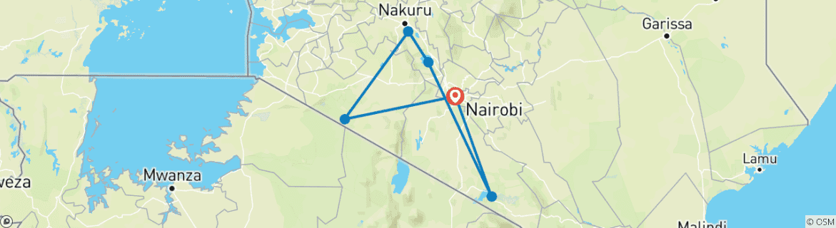 Karte mit der Reiseroute