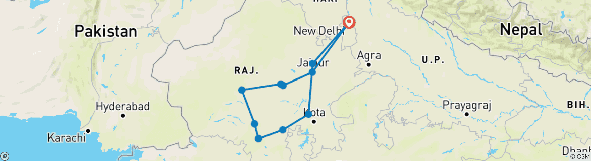 Imagen de un mapa que muestra la ruta del circuito