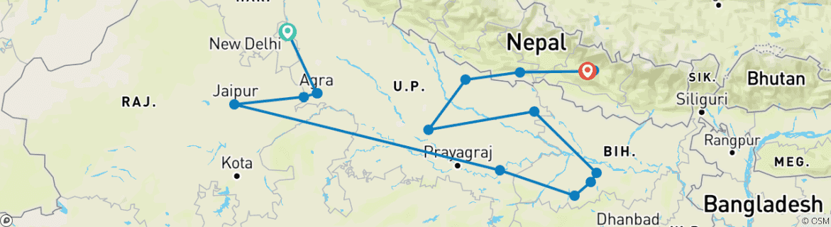 Imagen de un mapa que muestra la ruta del circuito