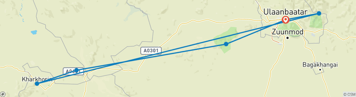 Carte du circuit Circuit culturel 6J/5N