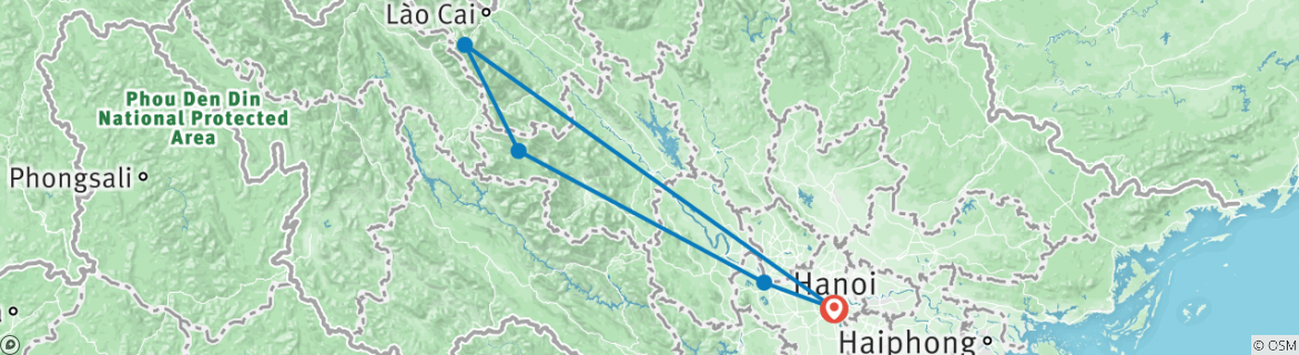Karte mit der Reiseroute