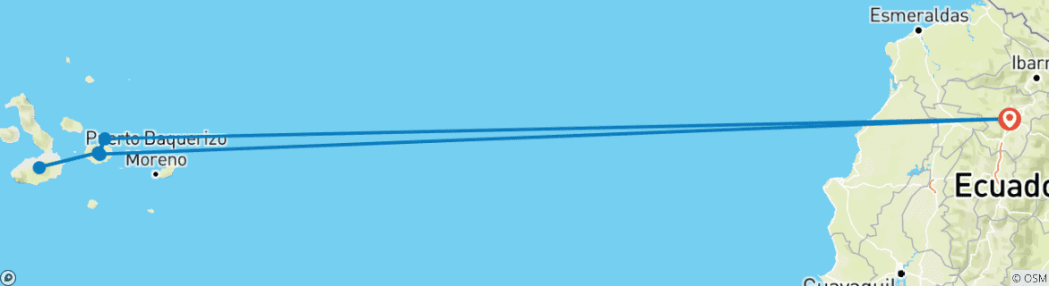 Karte mit der Reiseroute