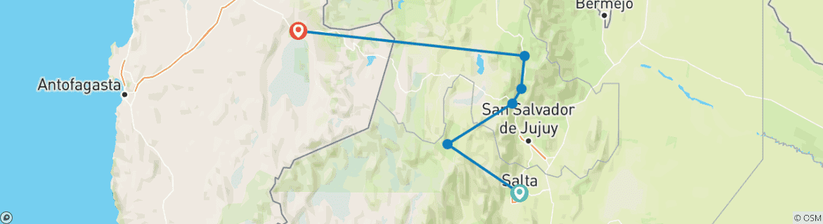 Imagen de un mapa que muestra la ruta del circuito