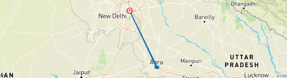 Image d'une carte montrant l'itinéraire du circuit