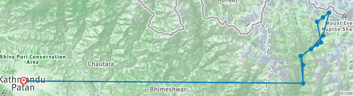 Karte mit der Reiseroute