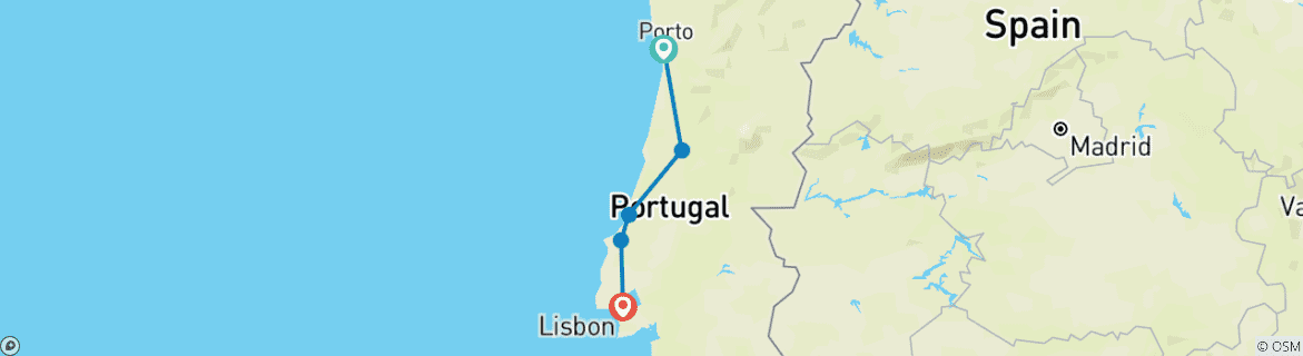 Image d'une carte montrant l'itinéraire du circuit