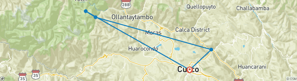 Karte von Inkapfad Machu Picchu - Der ultimative Inkapfad-Luxus-Trek - 04 Tage (Private Tour)