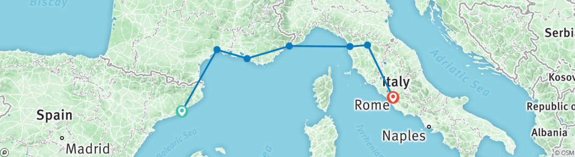 Imagen de un mapa que muestra la ruta del circuito