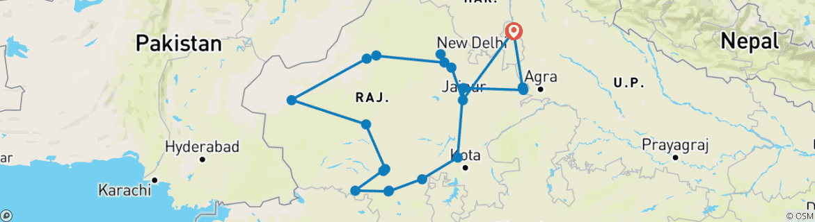 Imagen de un mapa que muestra la ruta del circuito
