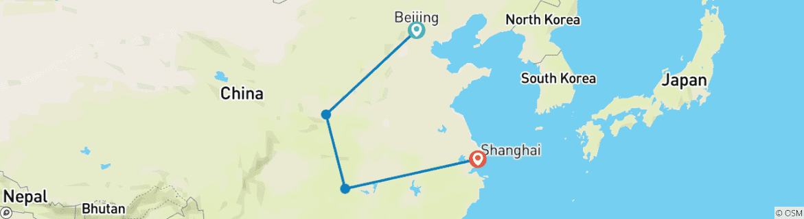 Image d'une carte montrant l'itinéraire du circuit
