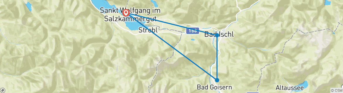 Karte mit der Reiseroute