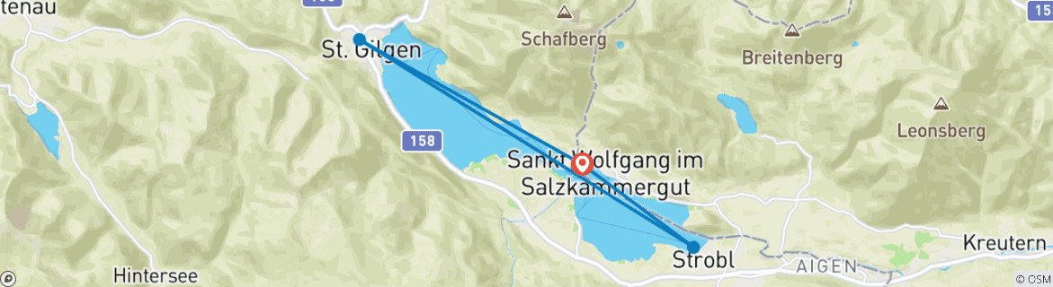 Karte mit der Reiseroute