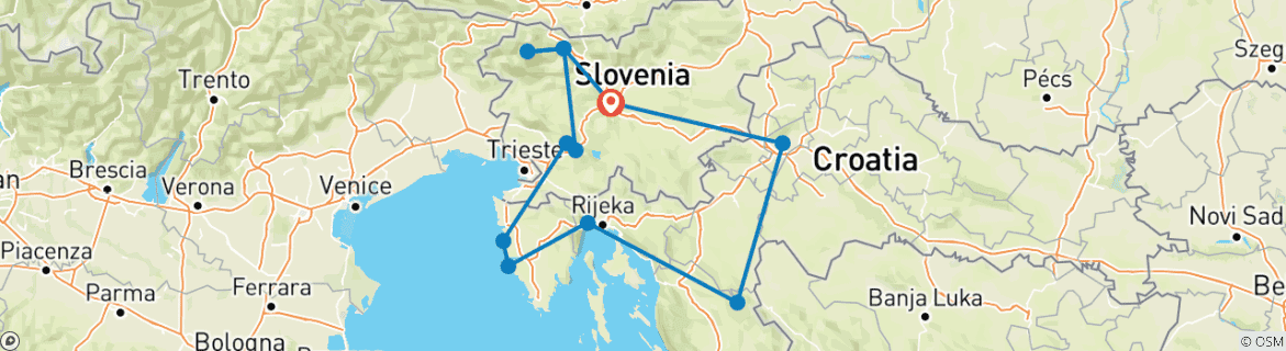 Imagen de un mapa que muestra la ruta del circuito