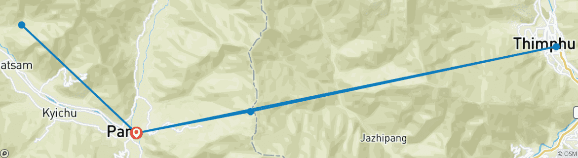 Karte mit der Reiseroute