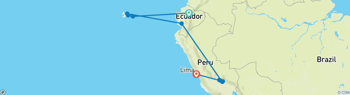 Foto van een kaart met de route van de rondreis