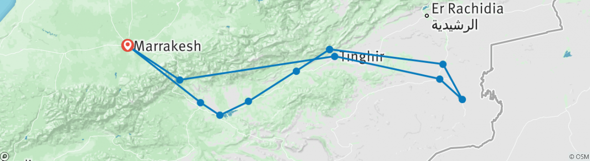 Karte mit der Reiseroute