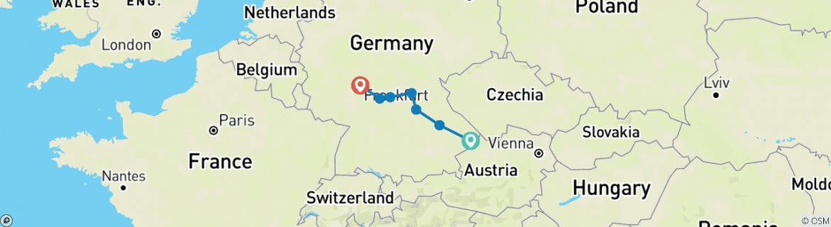 Karte mit der Reiseroute