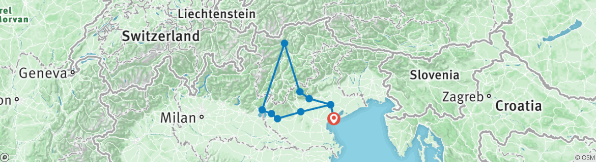 Karte mit der Reiseroute
